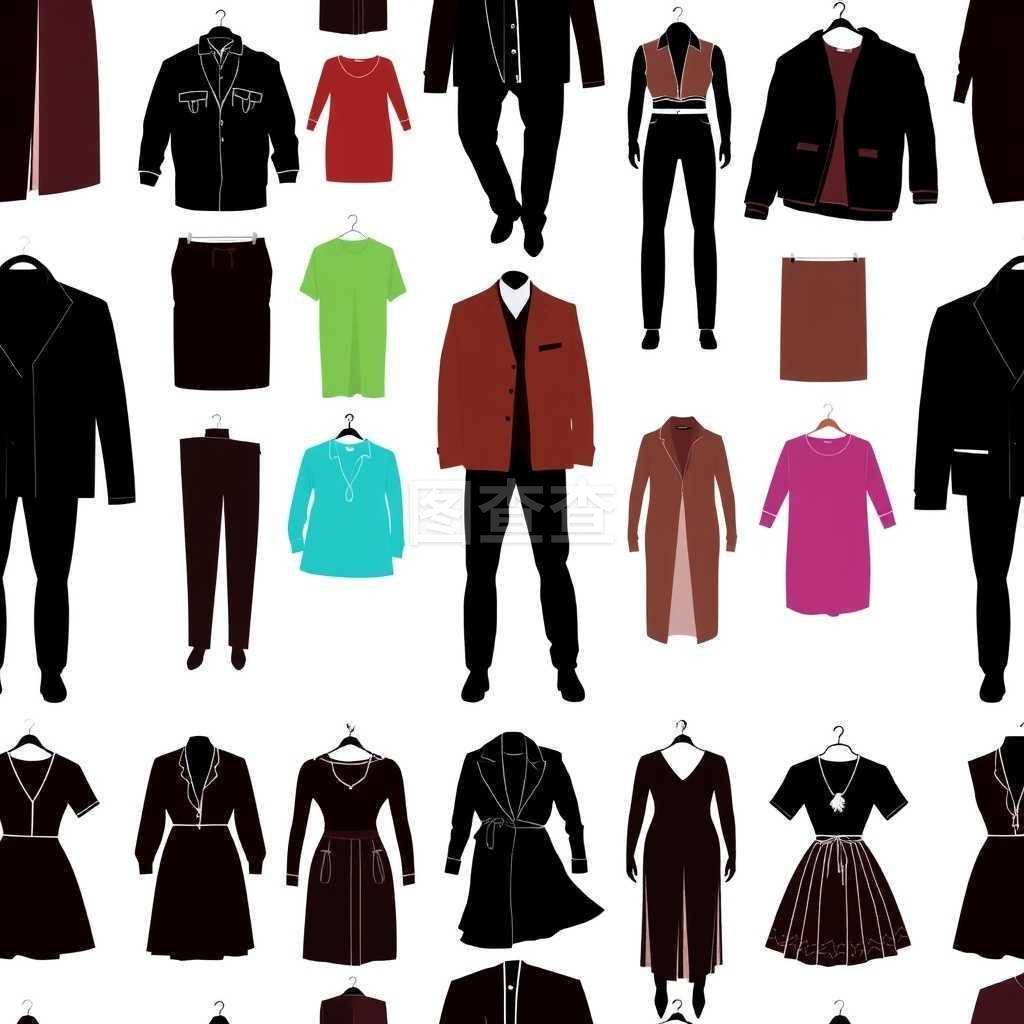 不同衣服的輪廓